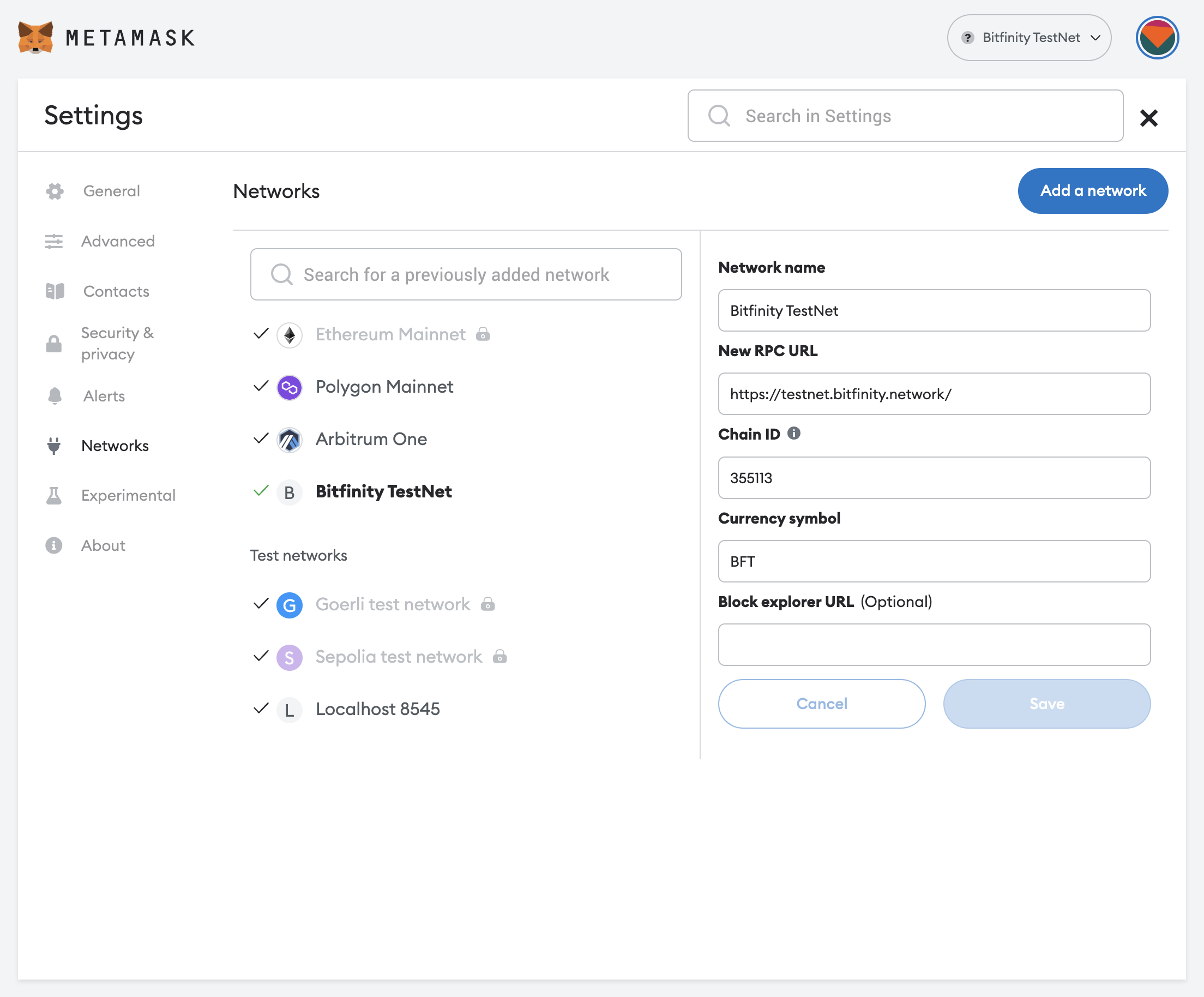 MetaMask-create-bitfinity-rpc